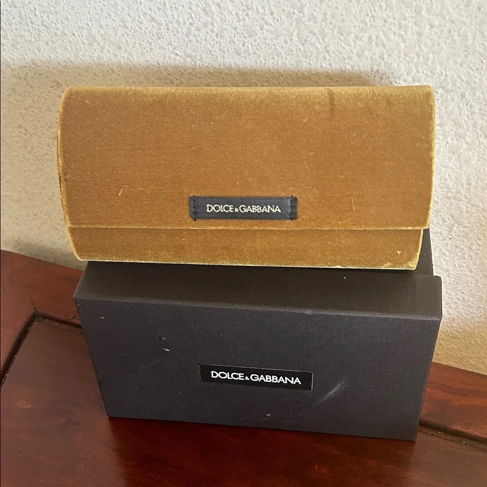 Dolce & Gabbana Gold Velvet Fold-Over Clutch Case